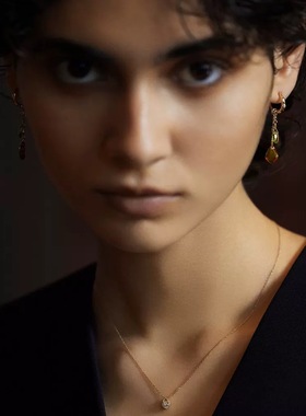 锆石纯银女露珠小钻项链