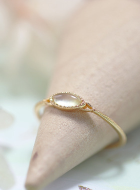 女纯银日系森林晨露戒指