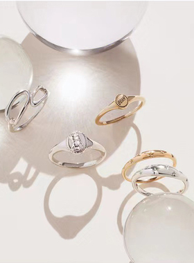 nojess女纯银日系雕刻星星戒指