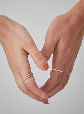 情侣纯银日系立体羽毛戒指