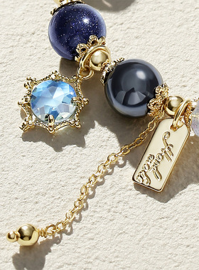 长月烬明同款手链黑曜石小众设计