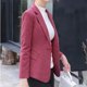 Spring and autumn new long -sleeved woolen woolen small suit female slim -fitting small jacket red woolen suits keeps warm