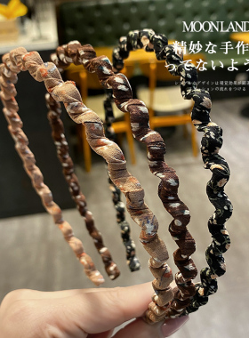 百搭风网红森系布艺碎花波浪发卡