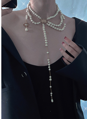 高品质土星破碎珍珠项链多种戴法