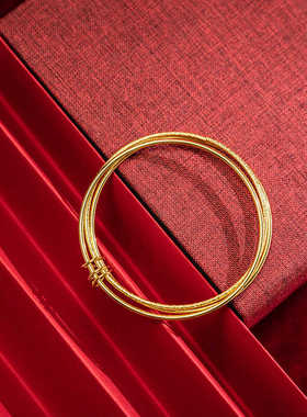 金色福字三生三世素圈手镯民族风