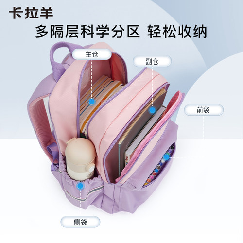可折叠轻便大容量卡拉羊小学初中生1-3-6-9年级背包儿童书包男女 - 图2