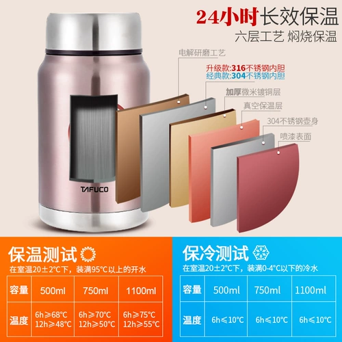 Японская вместительная и большая измерительная кружка, сверхдлинный термос, портативный ланч-бокс