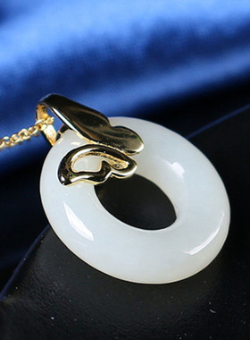 平安扣项链玉坠送女友礼物