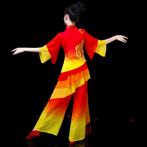 灯笼舞秧歌服新款成人扇子舞蹈服装民族广场舞套装古典舞演出服女 - 图3