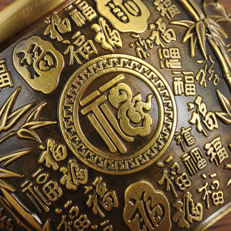 黄铜百福缸摆件聚宝盆风水招财摆设家居客厅电视柜装饰品乔迁礼品,淘宝优惠券,粉丝福利购,淘宝优惠卷