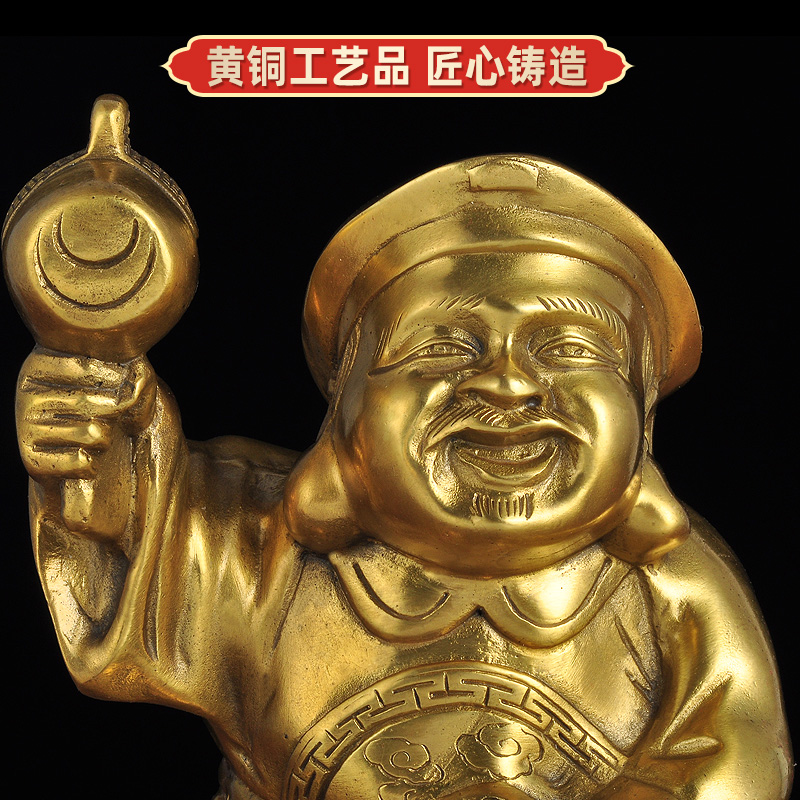 黄铜大黑天财神摆件招财大黑神大黑天摩柯迦罗家居客厅玄关装饰品