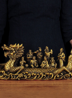 黄铜八仙过海各显神通招财工艺品