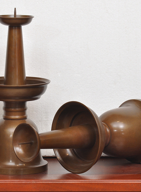 黄铜五供一套古铜色套装