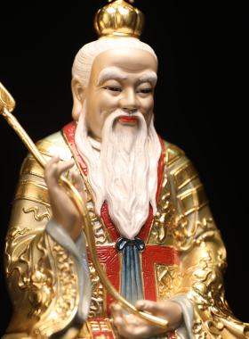 黄铜珐琅彩道德天尊老子骑牛像