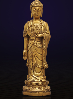 黄铜西方三圣观世音菩萨居家佛像