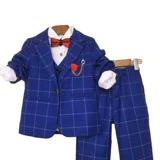 Демисезонный детский флисовый классический костюм для мальчиков, комплект, платье, детская одежда, 3 предмета