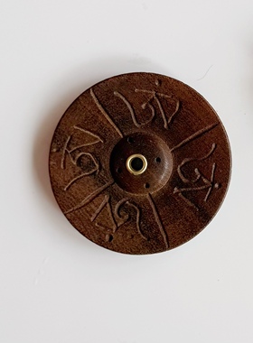 尼泊尔手工木雕香插香座香盘Nepal Wooden  Incense Holder