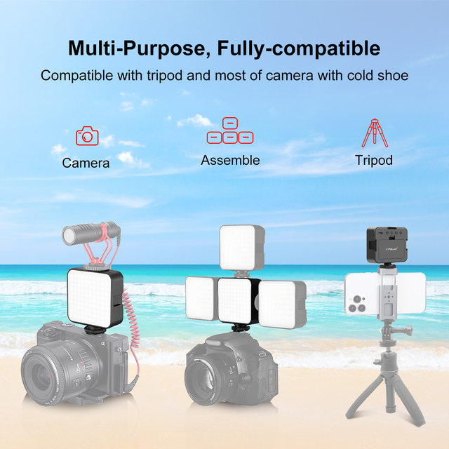 PULUZ fat cow three color temperature 5W mini fill light pocket light digital camera photo light hot shoe led square