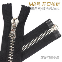 Swiss riri M8 single head opening leather jacket down jacket down clothes zipped nickel color teeth 2110 black cloth