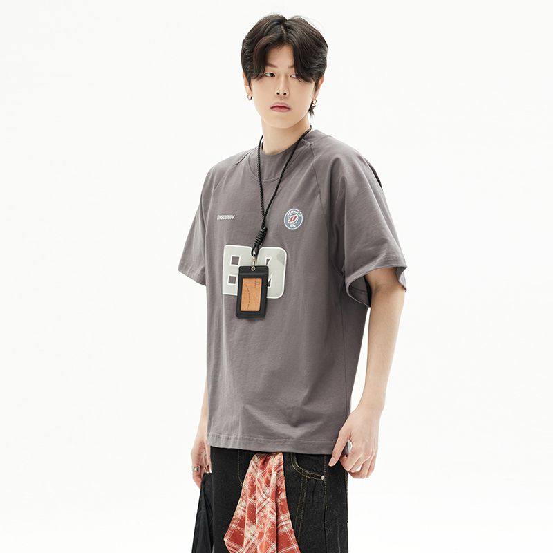 美式复古字母印花短袖t恤女春夏新宽松情侣运动落肩上衣ins男,淘宝优惠券,粉丝福利购,淘宝优惠卷