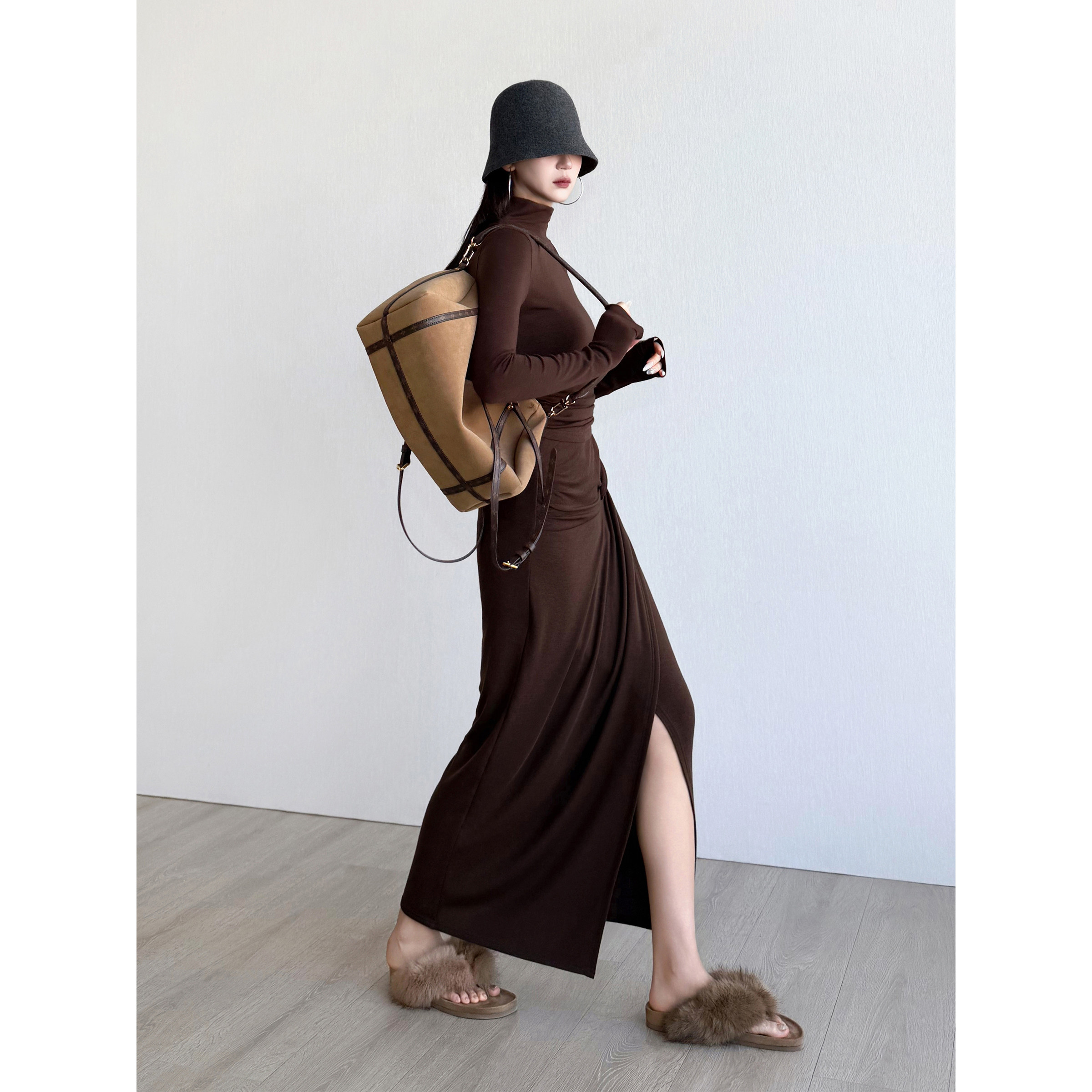 NancyCavally专柜款甄选天丝羊毛 高领镂空针织衫/不规则半裙套装,淘宝优惠券,粉丝福利购,淘宝优惠卷