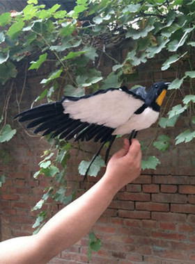 仿真燕子，羽毛燕子模型室内园林装饰摆件影视摄影道具羽毛小鸟