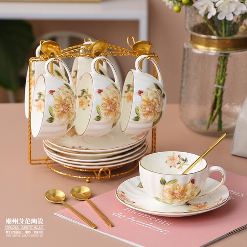 JuSunDe[美好铭记]精致骨瓷咖啡杯碟陶瓷英式下午茶具配小壶礼物 - 图2