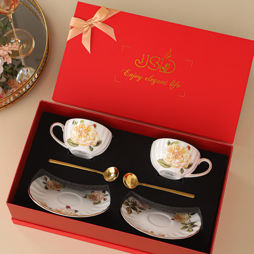 JuSunDe[美好铭记]精致骨瓷咖啡杯碟陶瓷英式下午茶具配小壶礼物 - 图0