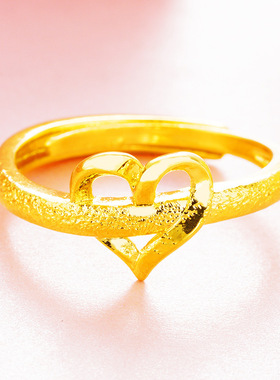 爱心欧币风越南沙金饰品开口戒指