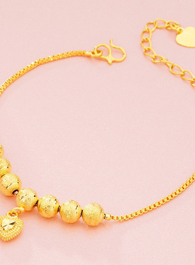 黄铜镀金转运珠手链