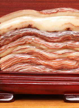 23*22*9cm8111g天然石材奇石摆件猪肉石五花肉桌面雕刻石摆件