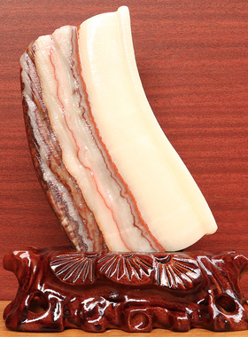 17*23*2cm1465g天然石材奇石摆件猪肉石五花肉桌面装饰雕刻石摆件