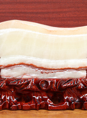 20*16*2cm1514g天然石材奇石摆件猪肉石五花肉桌面装饰雕刻石摆件