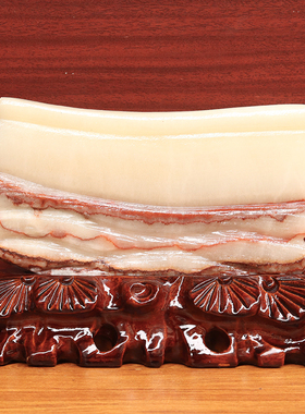 23*14*3cm1740g天然石材奇石摆件猪肉石五花肉桌面装饰雕刻石摆件