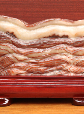 26*21*9cm9155g天然石材奇石摆件猪肉石五花肉桌面装饰雕刻石摆件