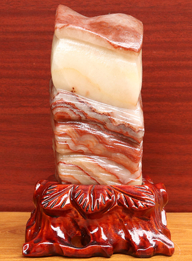 11*18*6cm1582g天然石材奇石摆件猪肉石五花肉桌面装饰雕刻石摆件