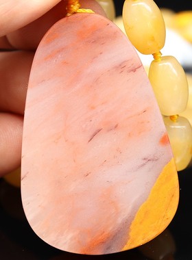 50*33*9mm79g天然玉石项链桂林鸡血玉石吊坠上朗贵妃一统天下饰品