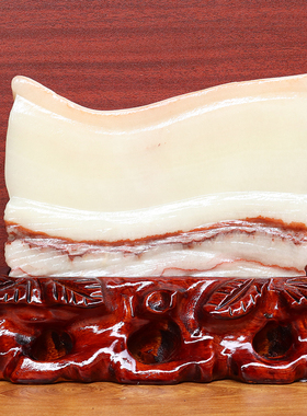 22*16*2cm1449g天然石材奇石摆件猪肉石五花肉桌面装饰雕刻石摆件