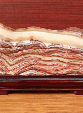 31*20*8cm8482g天然石材奇石摆件猪肉石五花肉桌面装饰雕刻石摆件