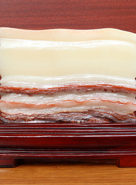 22*18*7cm5116g天然石材奇石摆件猪肉石五花肉桌面装饰雕刻石摆件