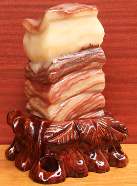 11*18*6cm1774g天然石材奇石摆件猪肉石五花肉桌面装饰雕刻石摆件