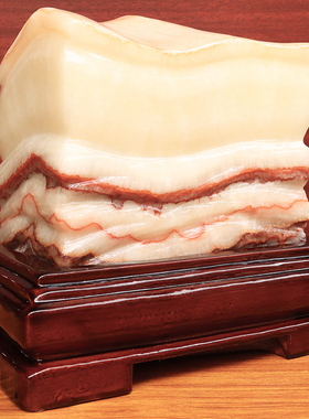 20*18*10cm6132g天然石材奇石摆件猪肉石五花肉桌面雕刻石摆件