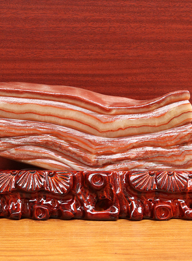 29*16*3cm2464g天然石材奇石摆件猪肉石五花肉桌面装饰雕刻石摆件