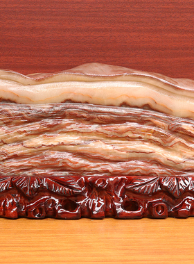 32*20*5cm5642g天然石材奇石摆件猪肉石五花肉桌面装饰雕刻石摆件