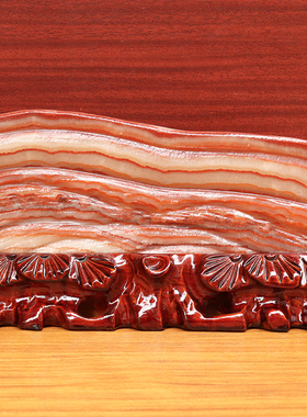 26*14*2cm1775g天然石材奇石摆件猪肉石五花肉桌面装饰雕刻石摆件