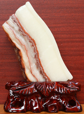 16*22*2cm1255g天然石材奇石摆件猪肉石五花肉桌面装饰雕刻石摆件