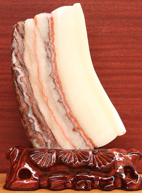 16*22*2cm1286g天然石材奇石摆件猪肉石五花肉桌面装饰雕刻石摆件