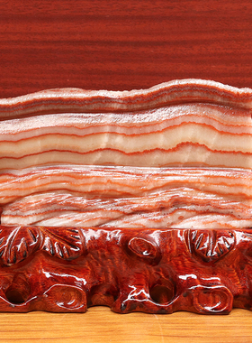 20*13*7cm2908g天然石材奇石摆件猪肉石五花肉桌面装饰雕刻石摆件