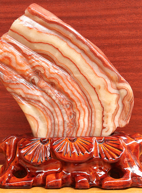 14*18*2cm1031g天然石材奇石摆件猪肉石五花肉桌面装饰雕刻石摆件