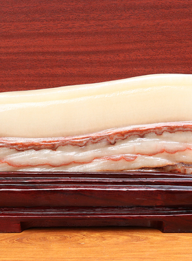 24*15*2cm1690g天然石材奇石摆件猪肉石五花肉桌面装饰雕刻石摆件
